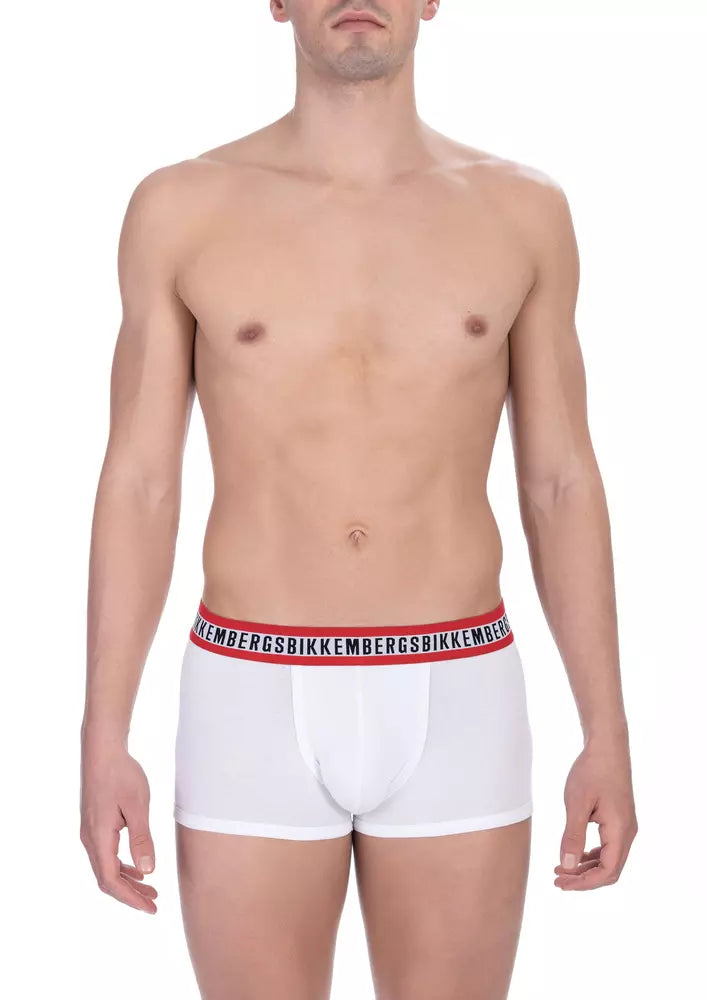 Bikkembergs White Cotton Men's Trunk Twin Pack